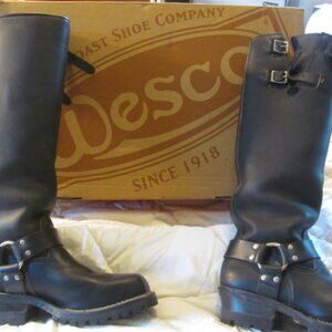 Wesco Custom Harness Boot, Matte black, 9.5 D